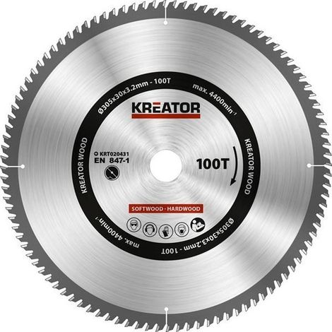 Lame de scie circulaire kreator krt020431 305 mm 100 dents