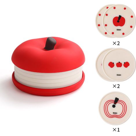 pezzi Sottobicchiere Tappetino termoisolante Sottobicchiere da tè Sottobicchiere per mele Silicone Antiscivolo Protezione dalle ustioni Decorazione per la casa Adatto, Rosso, 0,6 cm, Per la casa (1/5)