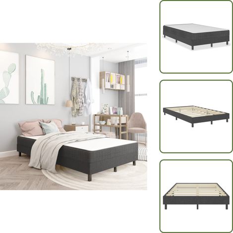 Cama de tela - vidaXL Estructura de cama box spring tela gris 120x200 cm - Cama para dormitorio