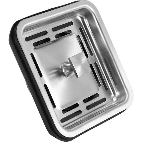 Bouchon d'évier carré en acier inoxydable - crépine pour évier de cuisine