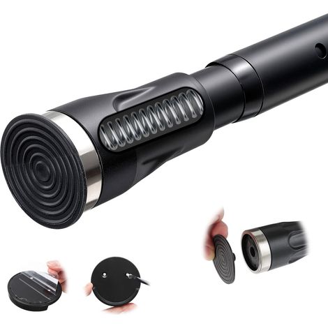 Tringle à rideau de douche extensible de 106,7 à 292,1 cm, réglable, résistante, noire pour salle de bain, placard, fenêtres (1/5)