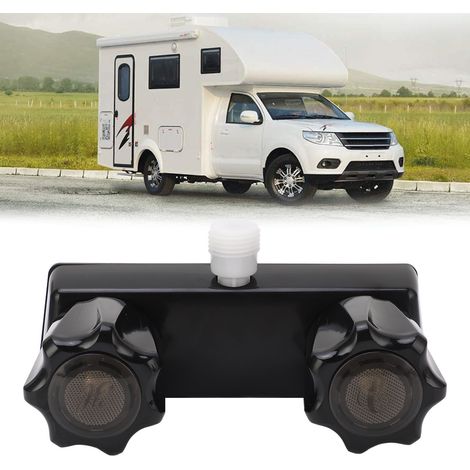 Zweigriff-Mischbatterie für Wohnmobildusche, 1/2-14NPSM-Ventilumsteller, schwarzes Außengewinde (1/5)