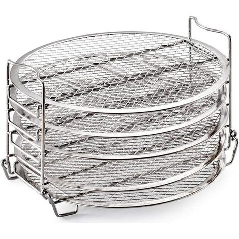 Allecto, Rejilla para freidora de aire de 5 niveles, Rejilla deshidratadora, Accesorios para freidora de aire, Apilable, Rejilla de secado para (1/5)