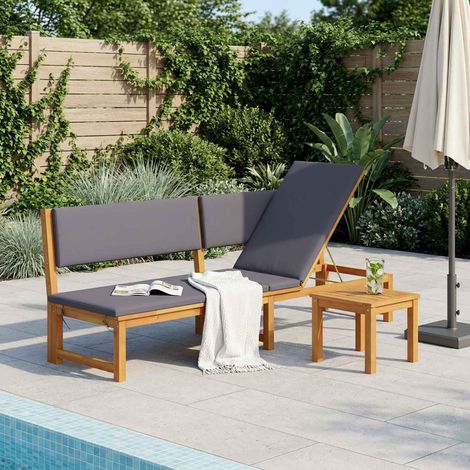 Teenpull – Sonnenliege Öl-Natur 200 x 57 x 75cm Massivholz Akazie (1/5)