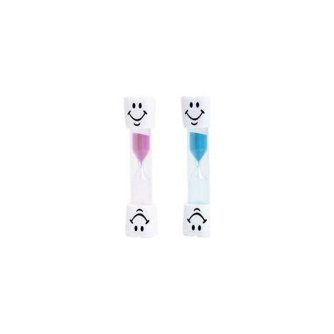 2pcs Sabliers Souriants de 3 Minutes pour Enfants - Minuterie Multifonction pour Le Brossage des Dents, la Cuisine, Le Bureau et Les Jeux, Idéal pour l'Apprentissage du Temps et l'Amusement (2pcs) (1/5)