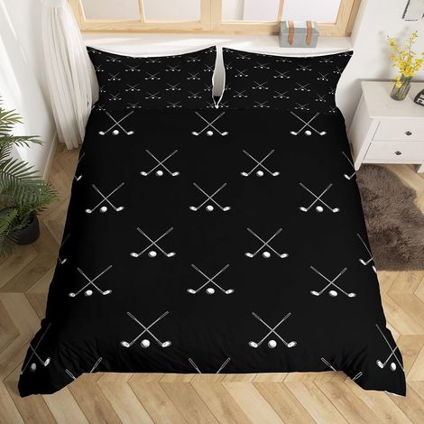 Parure de lit réversible tendance et douce avec housse de couette et 1 taie d'oreiller - Motif joueur de golf - Pour enfants et adolescents filles - Taille S - Pour hommes et femmes (1/5)