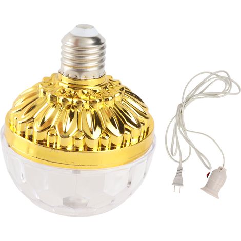 Ortviai Ampoule LED Rotative RGB E27 6 W pour KTV et Bars – Boule Lumineuse en PC avec Câble d’Alimentation de 2,5 m (1/5)