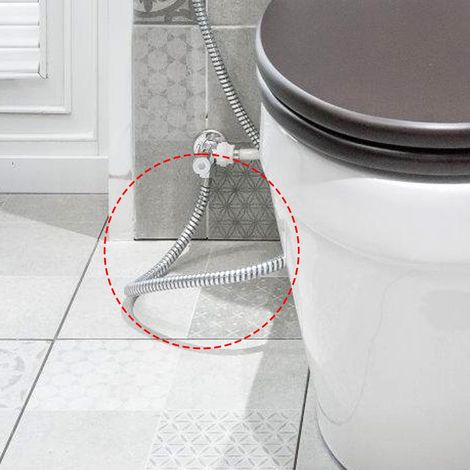 Raccord flexible tressé en acier inoxydable de 3/8" à 1/2" pour tuyau d'alimentation en eau de toilette (1/5)
