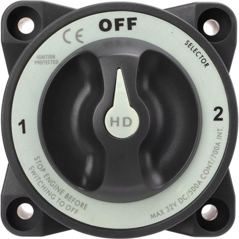 Interrupteur de Batterie 500 A à 3 Positions, Interrupteur Principal de Coupure de Courant, Protection D'allumage étanche IP66, Idéal pour la Marine, Les Camping-Cars avec (1/5)
