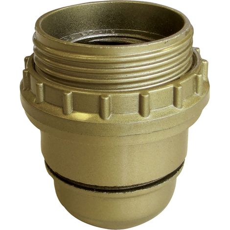 Douille demi-filetée bakélite E27 dorée avec bague- Tibelec