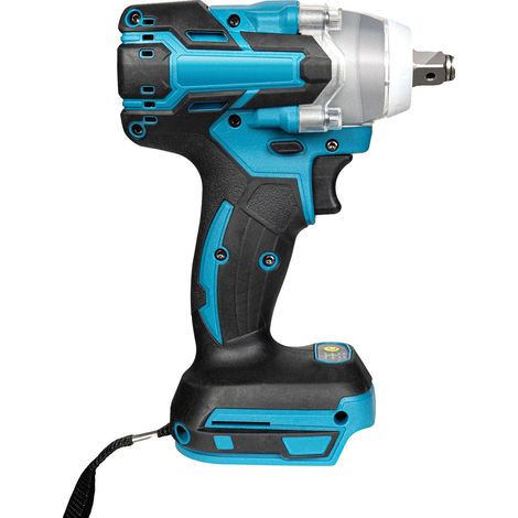 Llave de impacto, motor sin escobillas, velocidad ajustable, negra (1/2)