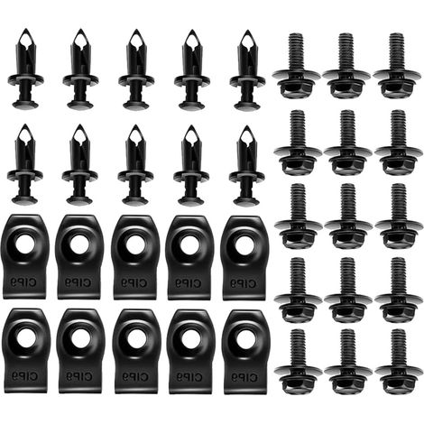 Satz mit 35 Befestigungsschrauben für Motorschutzbleche, Befestigungsclips für Stoßstangen und Kotflügel, universelle extrudierte U-Muttern (1/5)
