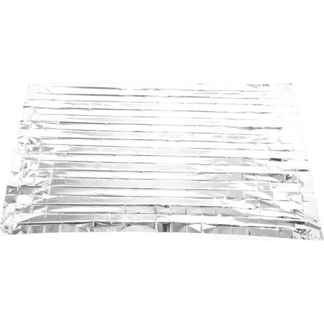 Tragbare, faltbare, thermische Rettungsdecke aus aluminisiertem PET für Reisen, Camping und Outdoor-Aktivitäten – Silber – 210 cm x 130 cm (1/5)