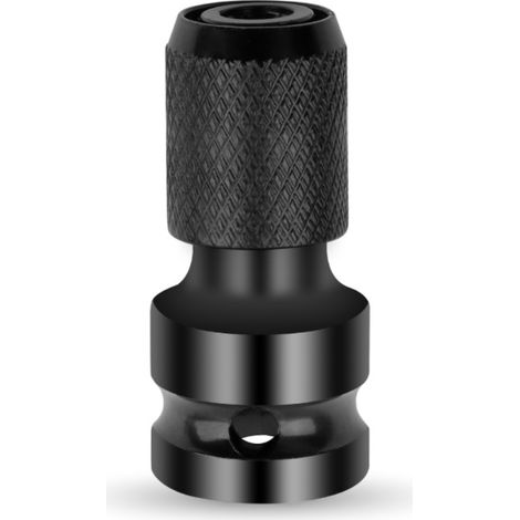 Adaptador para brocas - Adaptador de cabeza cuadrada de 1/2 pulgada a llave de impacto de 1/4 de pulgada - Juego de 2 piezas - Negro (1/4)