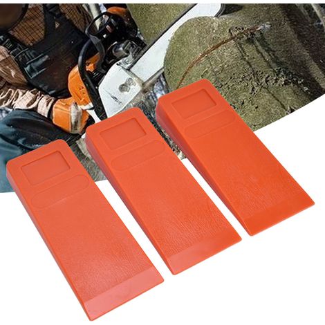 3 Pièces Cale d'Abattage 20cm à Pointes Plastique Sécurisé pour Tronçonneuse et Débitage Bois