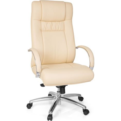 Fauteuil de direction XXL G 600 simili cuir beige / creme hjh OFFICE