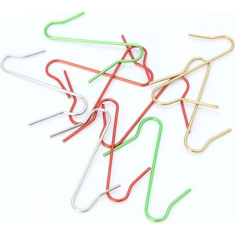 Weihnachtsschmuckhaken, S-Haken für Weihnachtsstrümpfe und -kugeln, verschiedene Weihnachtsformen, direkt vom Hersteller – leuchtend rote, kleine S-Haken (30 mm) 400 Stück (1/5)