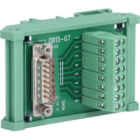 Bloc de bornes mâle à broches connecteur interface carte de raccordement module 60V DC DB15-G7 PCB cuivre 14-26AWG (1/5)