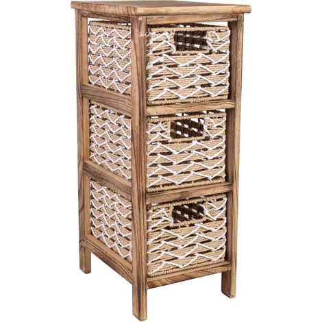 Cajonera de madera marrón 26x32x63 cm (1/5)