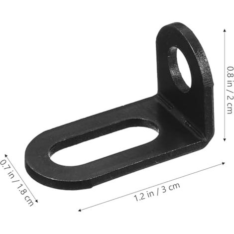 Lot de 20 équerres d'angle réglables en forme de L pour étagère en bois et métal pour petite étagère en bois, équerre d'angle en fer noir (1/5)