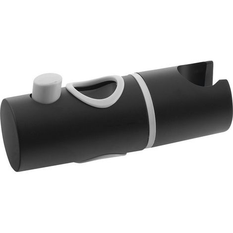 Curseur pour barre de douche 25mm, ABS/noir mat