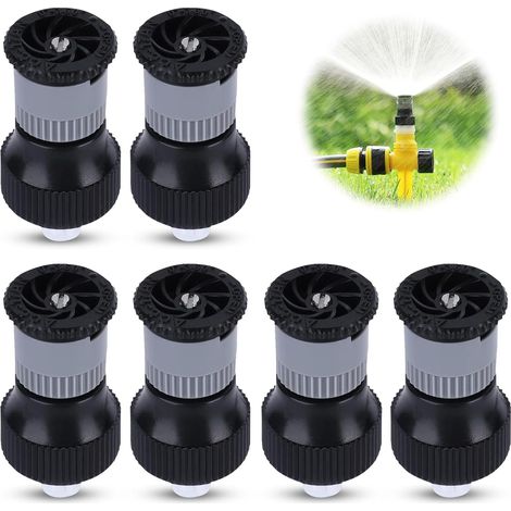 6 x Lawn Sprinklers Garden Sprinkler, 360° Rotating Spray Nozzle for Lawn Sprinkler, Automatic G1/2 Female Adjustable Lawn Yard Planting (1/5)