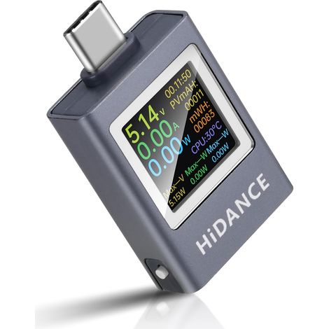 13-in-1-Gleichspannungs-, Strom- und Leistungsmessgerät, Multifunktions-Digitalanzeige, 4,5–50 V DC, 0–12 A, zum Laden von Typ-C-Mobiltelefonen, mit PD3.1-Tester (1/5)