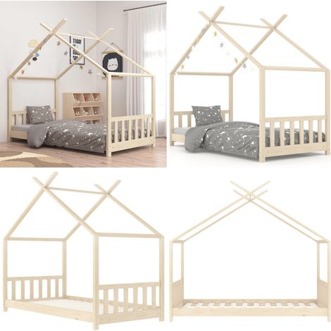 Cadre de lit d'enfant Bois de pin massif 80x160 cm - Cadre de lit - Bois de pin (1/5)