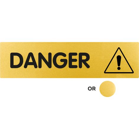 Plaque de porte Danger (texte) - Classique or 170x45mm - 4490335