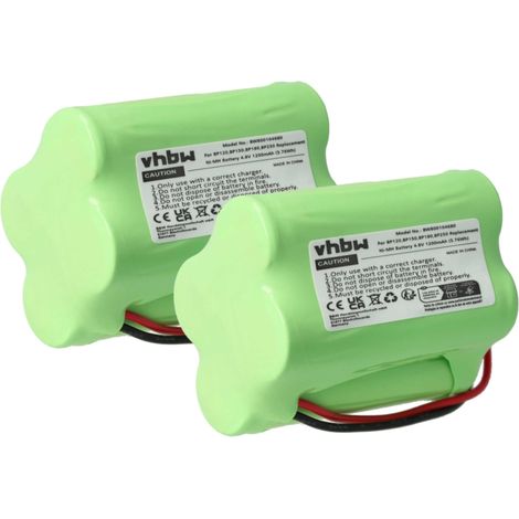 vhbw 2x Akku Ersatz für BP120, BBTY0356001, BP180, BP150, BP250 für Funkgerät, Walkie Talkie (1200 mAh, 4,8 V, NiMH)