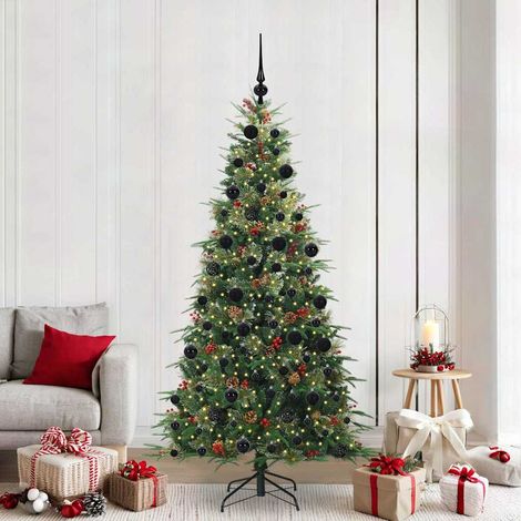 Künstlicher klappbarer Weihnachtsbaum Grün 210 cm PE und PVC