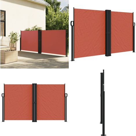 Seitenmarkise Ausziehbar Terrakottarot 140x1000 cm - Sonnenschutz - Gartensonnenmarkise - Terrassendach - Balkonabdeckung - Sichtschutz - Home & Living