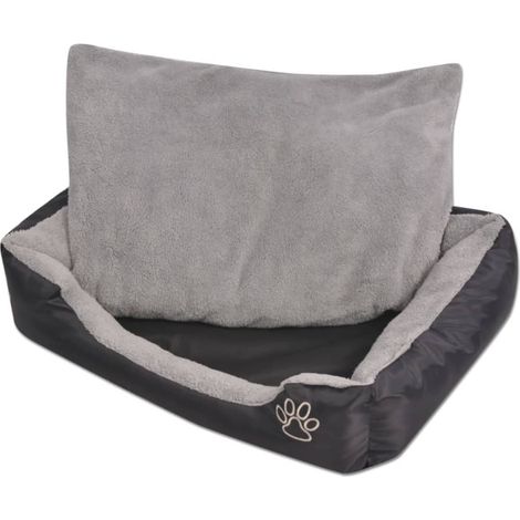 Cama para perros con cojín acolchado Talla XXL Negro vidaXL
