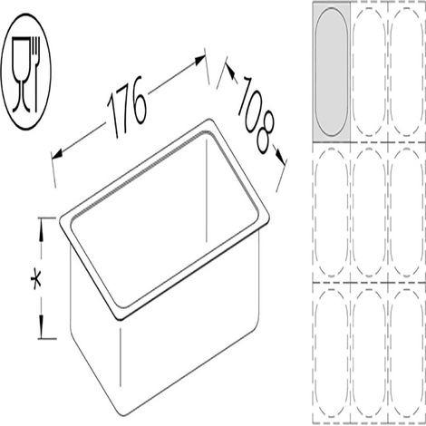Bac gastronorm 1/9 h65 mm - Diamond (1/2)