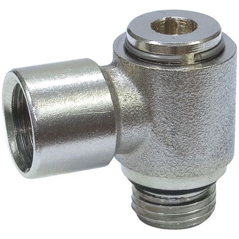 RACCORDO PER TUBI PER COMPRESSORE GIREVOLE A L M/F mis. 1/4x1/4 10.00 pz