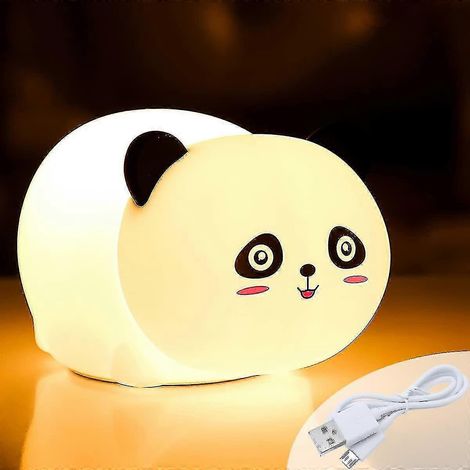 Veilleuse panda à pince, rechargeable par USB, cadeau coloré pour bébés et petites filles (1/5)