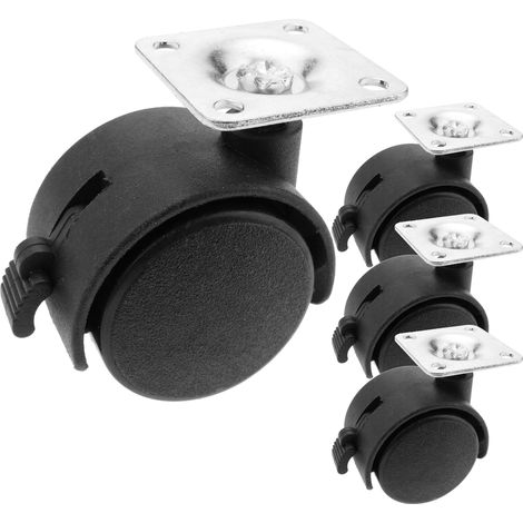PrimeMatik - Roulettes pivotantes roue en nylon avec frein 40 mm 35x35 mm 4 pack (1/5)