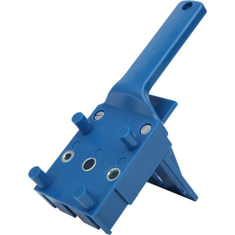 Outil de perçage droit pour le travail du bois, guide de perçage pour tourillons, outils à main, bleu (1/5)