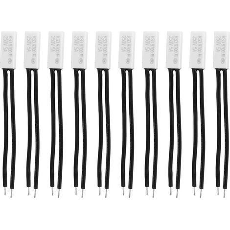10 Commutateur de température KSD9700, Sonde plastique 50℃, Dispositif protection thermique 250V