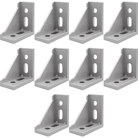 10x Winkel BefestigungEckwinkel, 30x60 Aluminium Winkelverbinder Befestigung Aluprofil Eckwinkel Befestigungsmaterial Winkel Befestigung
