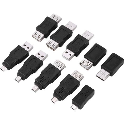 Lot de 10 adaptateurs USB2.0 mâles/femelles micro/mini - Convertisseurs et connecteurs polyvalents (1/5)