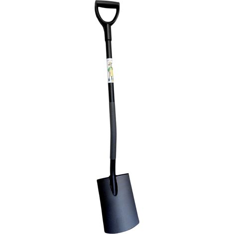 Ergonomic Flachspaten mit D-Stiel schwarz Gärtnerspaten Gartenspaten Grabespaten