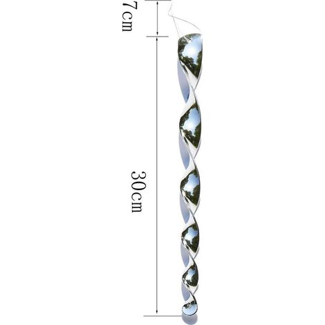 12 Stück reflektierende Vogelabwehrspiralen, spiralförmig, gegen Tauben, zur Dekoration von Balkon und Garten, zum Schutz von Blumen und Garten vor Insekten (Silber) (1/4)
