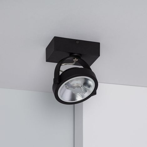 Spot LED 15W CREE en Saillie Orientable AR111 Dimmable Noir 2700K Blanc chaud (1/6)