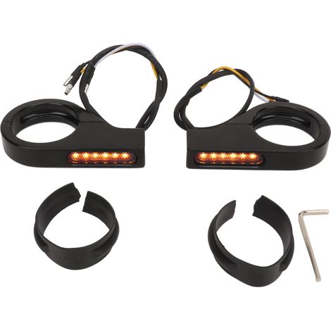 Hochleistungs-LED-Blinker für Vorderradgabel, Stabilitätsklemme, Kontrollleuchten für 41-mm-Gehäuse in Schwarz (1/5)