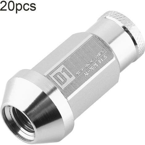 M12x1,5 Aluminium-Radmuttern für Autoreifen, Rennsport-Zubehör, silberfarben, 4er-Set (1/5)