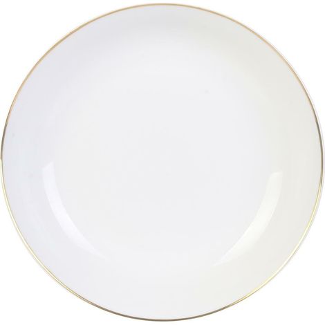 Pearl Gold tiefer Porzellanteller 21 cm weiß (1/5)