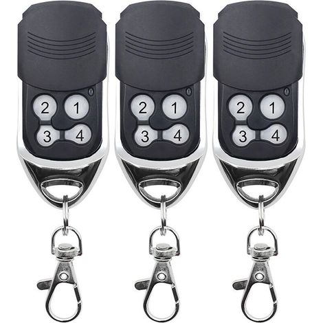 433MHz Telecommande Universelle Portail,Telecommande Camé Porte de Garde Remplacement, Super Copie, Code Fixe, Code Roulant, Applicable à Télécommande DOORHAN MOTORLIN,3pcs
