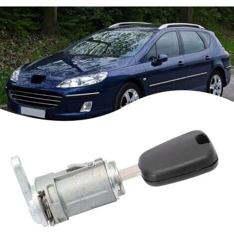 Serrure Barillet pour Porte Compatible avec Peu-g-e0t 307 407,Barillet Serrure Cylindre Serrure de Porte Avant Gauche 9170R4 9170R5 (1/5)