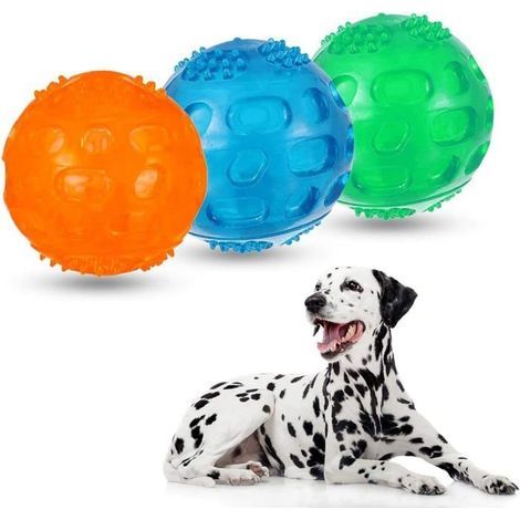 Set mit 3 Hundekaubällen, Haustierspielzeug, Quietschbällen, Hundespielzeug, Haustierspielzeug (1/3)